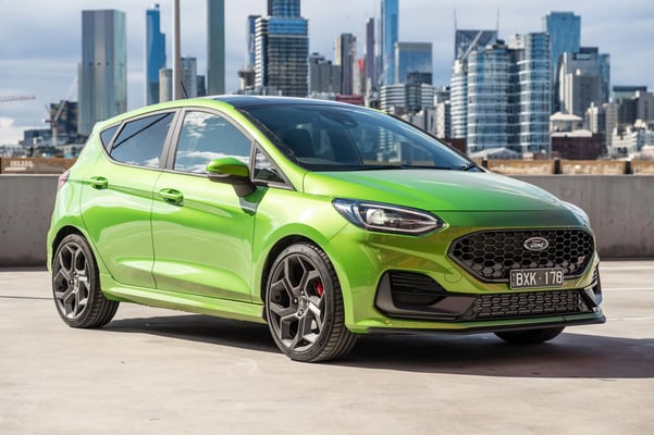 2022 Ford Fiesta in lime green