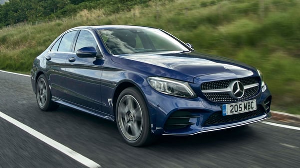 Blue Mercedes Benz C Class