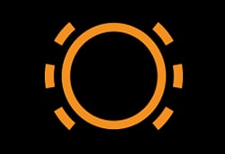 Brake pad warning light symbol