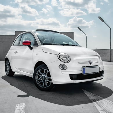 fiat 500 in parking garage