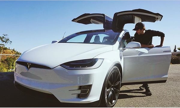 David Dobrik Tesla X