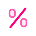 Percentage sign in pink