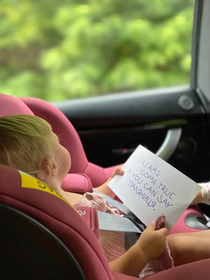 A baby in a car seat