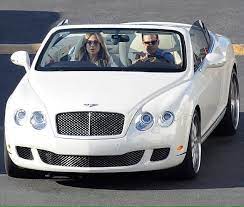 Jennifer Lopez in her white Bentley Continental GTC