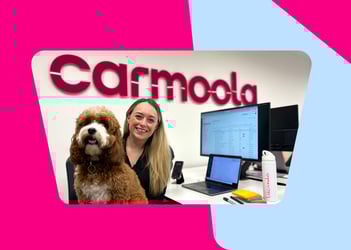 Lucinda In The Office Sitting With Her Dog