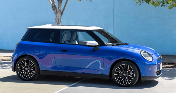 Mini Cooper Electric in blue, 2024 model