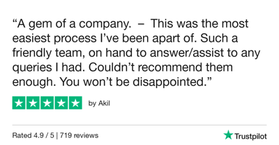 Trustpilot Review from Akil