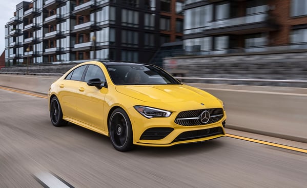 Yellow Mercedes Car