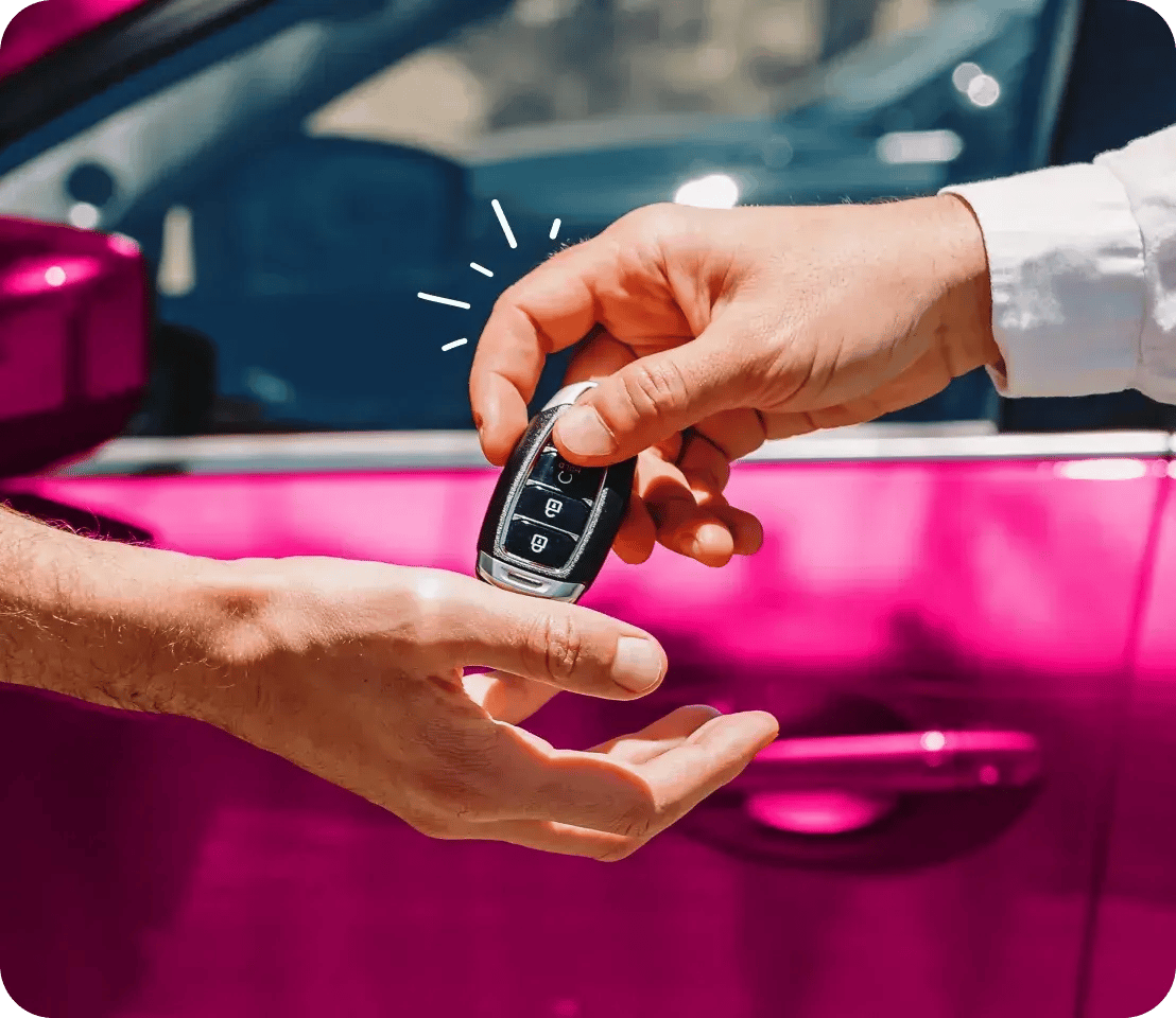 approved dealerships handing over car keys