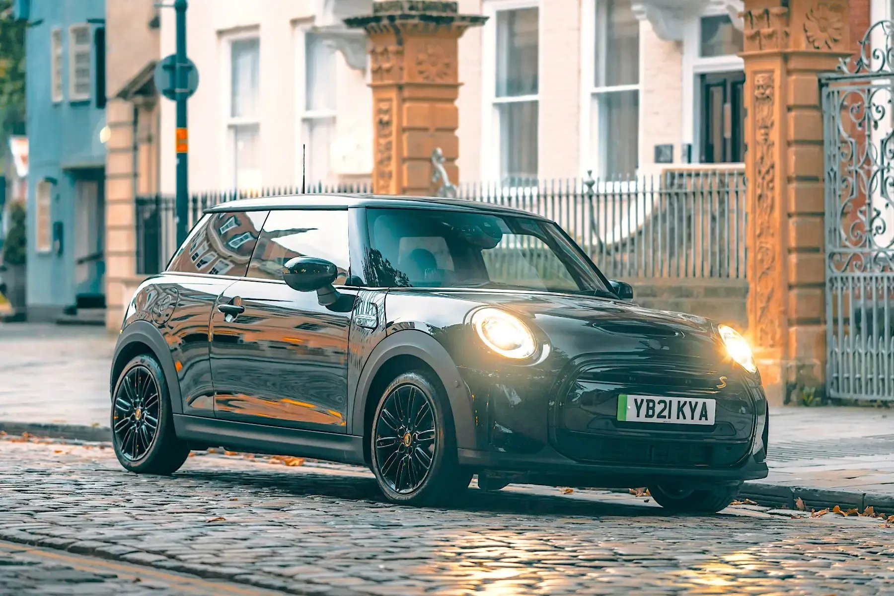 black-Mini-Hatch-parked
