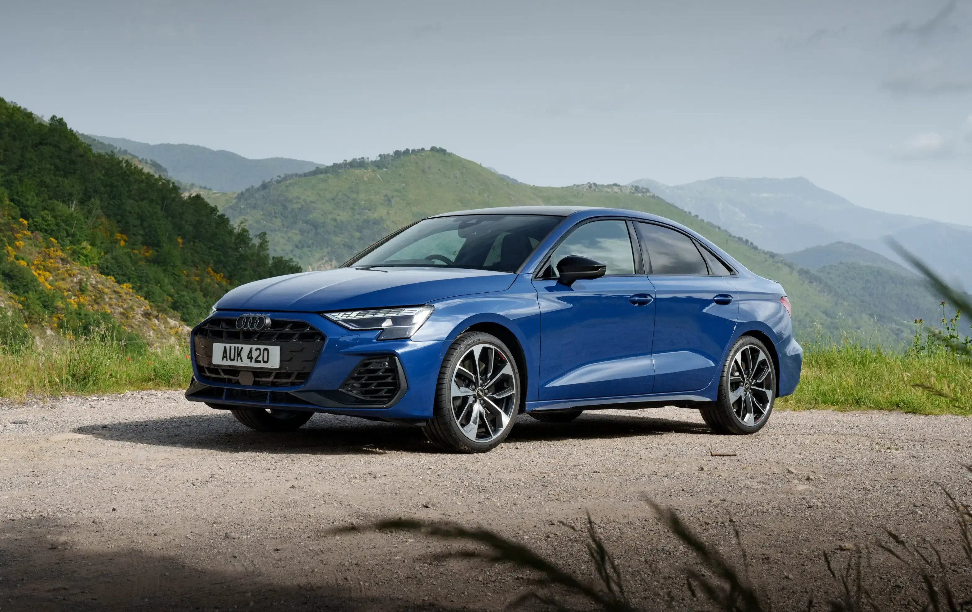 blue-Audi-A3-Saloon-parked