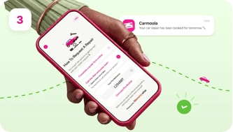 carmoola plus repairs in the app
