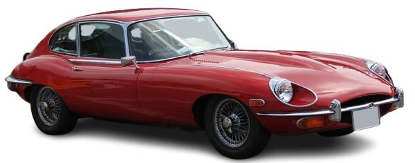 Jaguar E-Type with exposed headlights