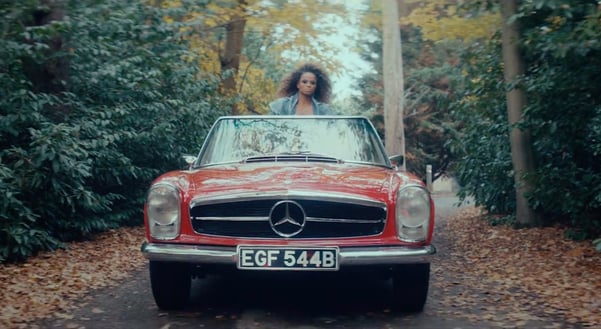 Fleur East Red Mercedes Convertible