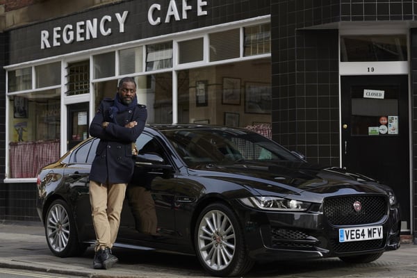Idris Elba with Jaguar XE