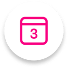 pink 3 year calendar circle