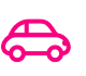 pink car icon outlined