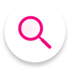 pink magnifying glass circle