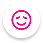 pink smiley face circle