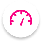 pink speed mileage icon circle