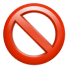red not allowed emoij icon