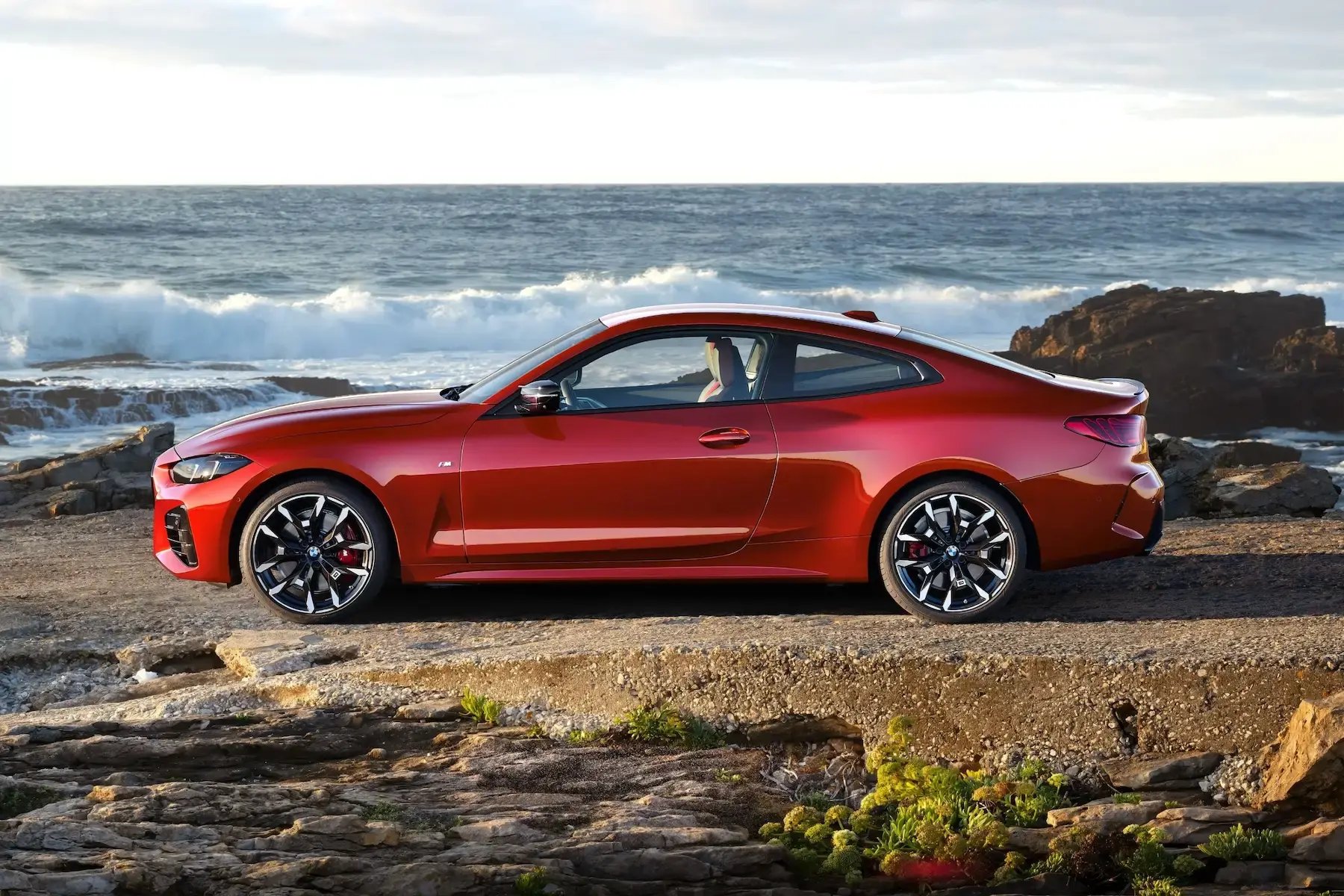 red-BMW-4-Series-parked-side