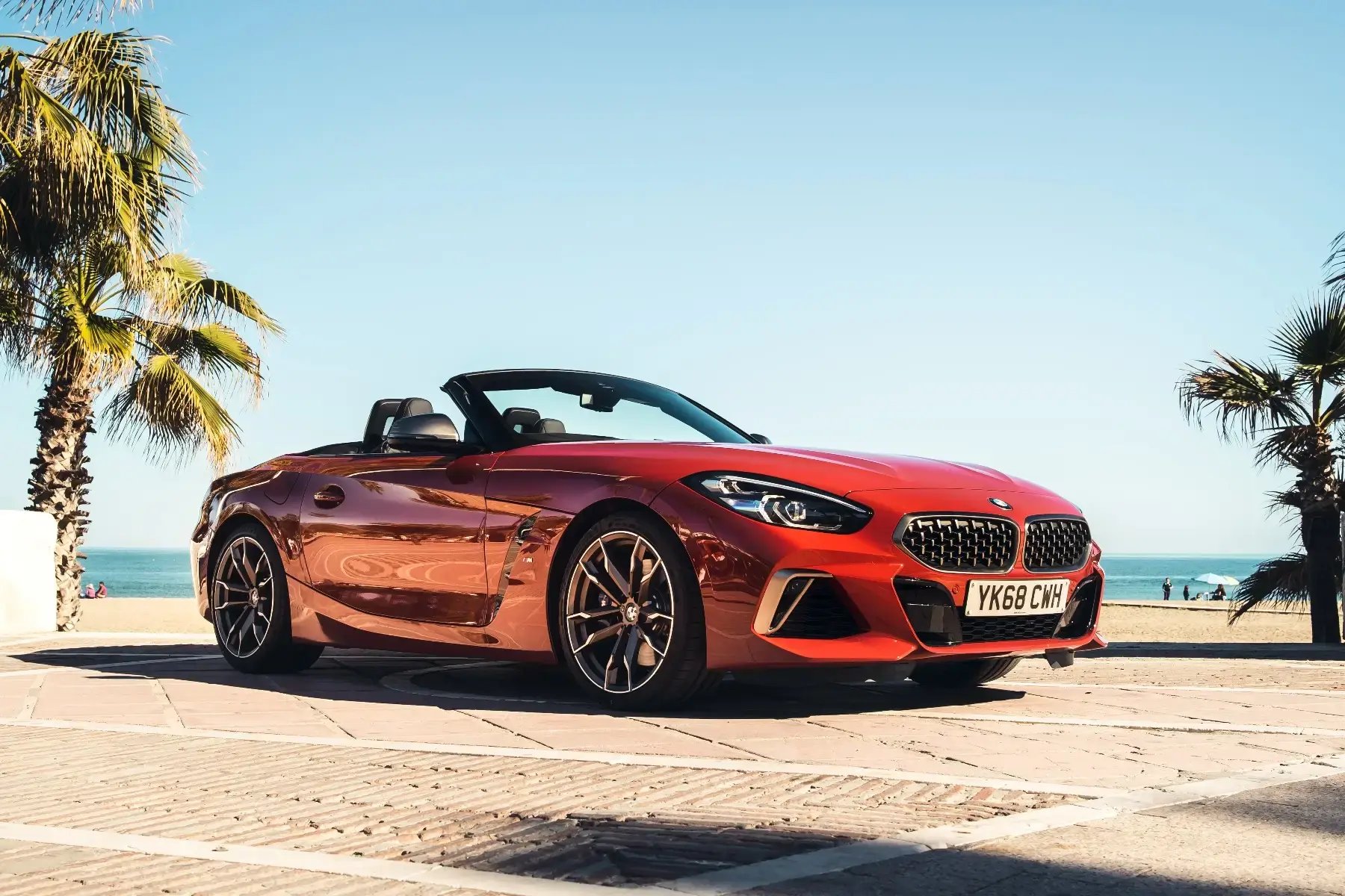 red-BMW-Z4-parked