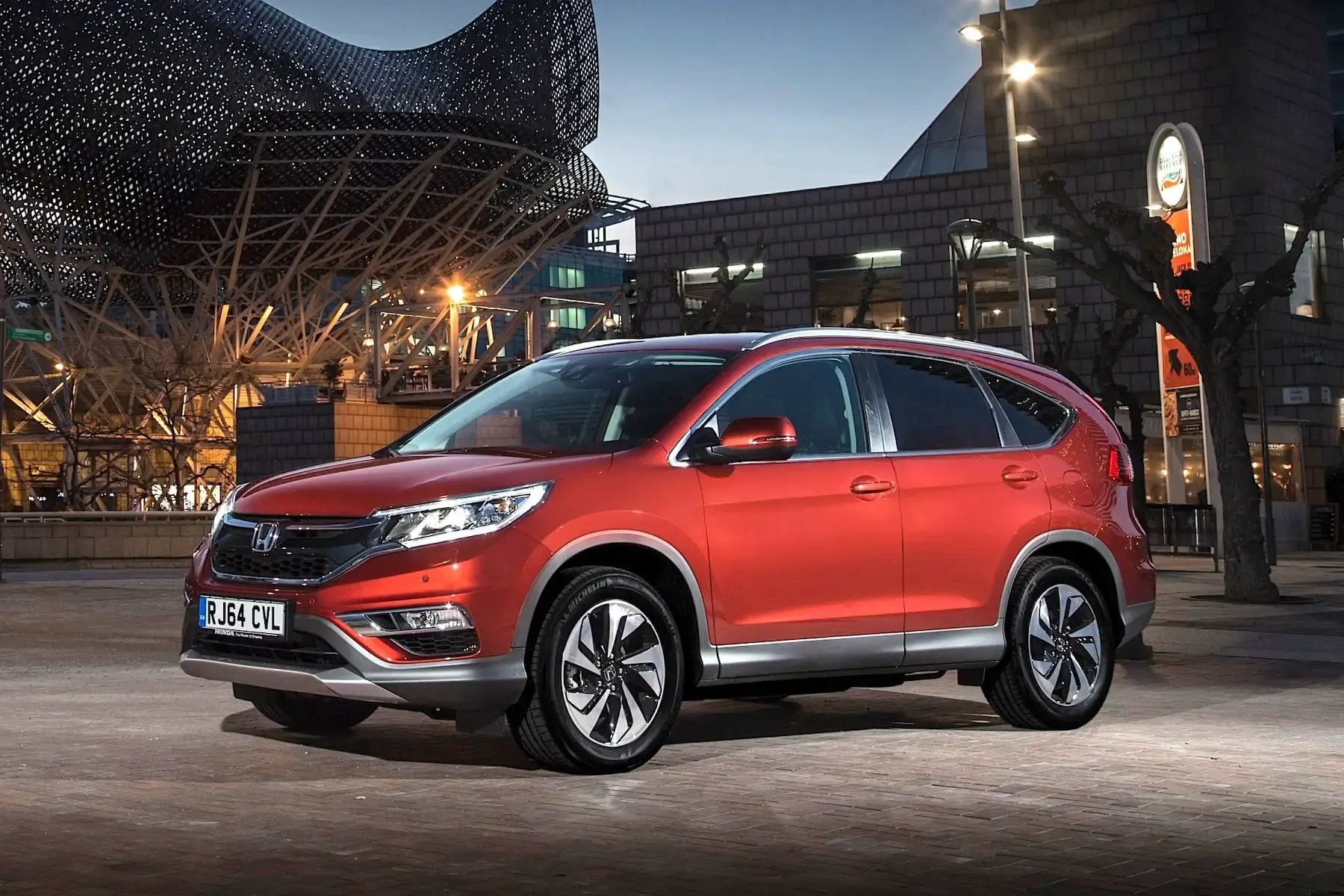 red-Honda-CR-V-parked