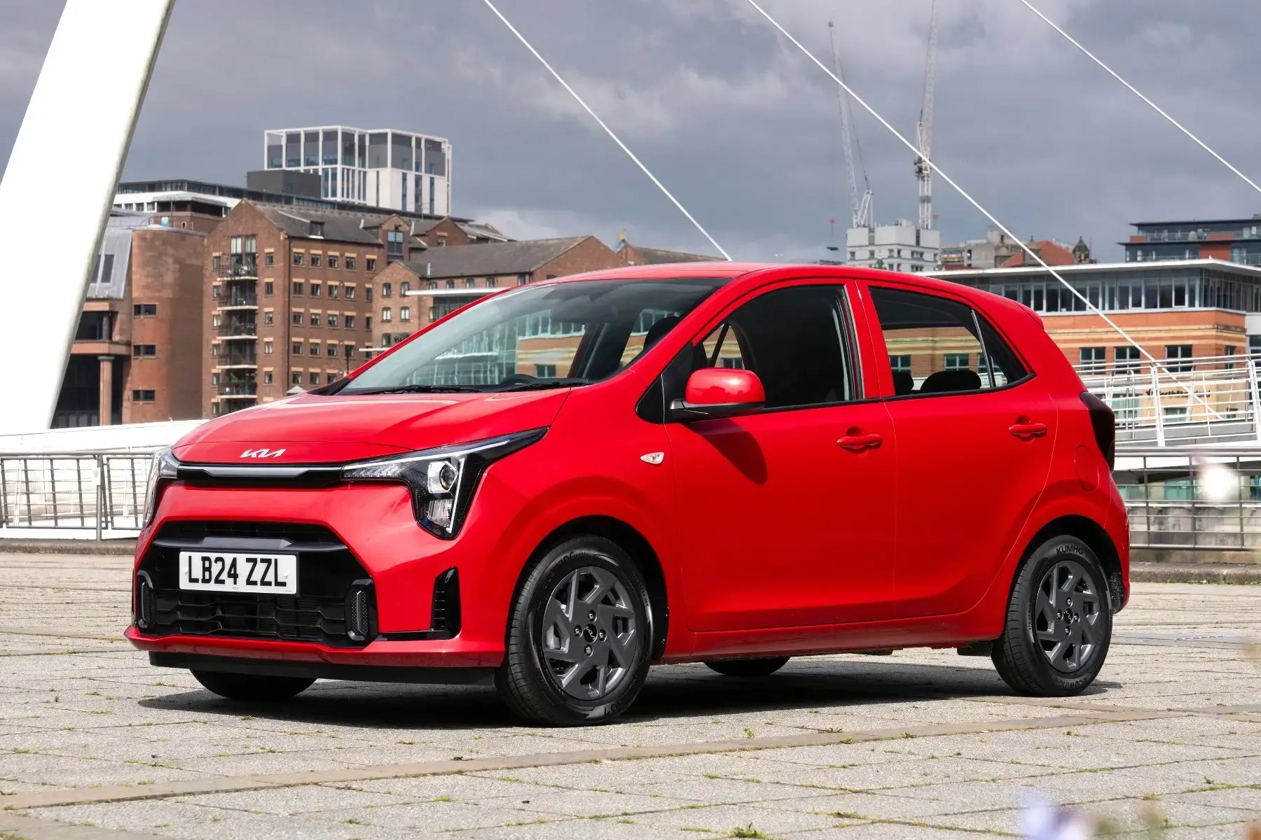 red-Kia-Picanto-parked-side