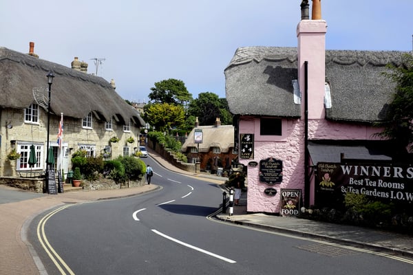 Pretty village along the Isle of Wight coastal drive