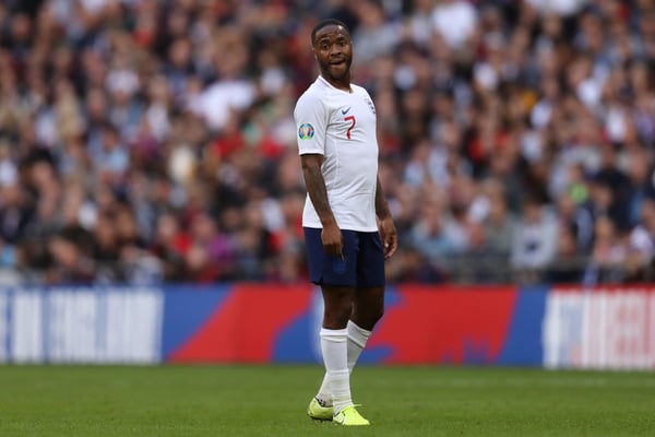 Raheem Sterling playing for England