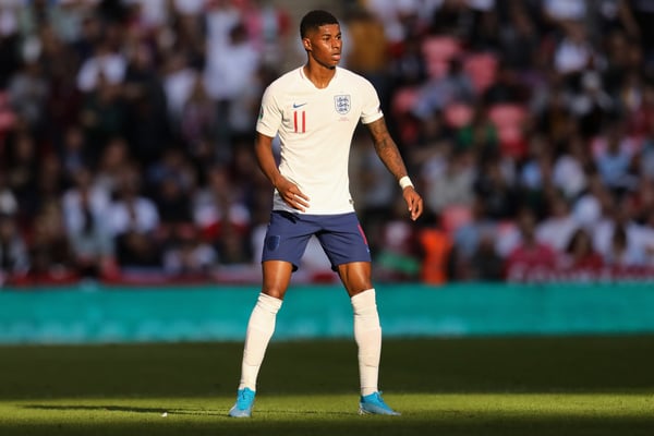 Marcus Rashford playing for England