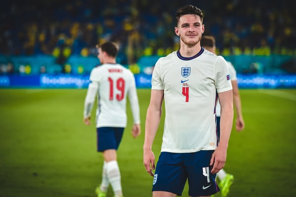 Declan Rice playing for England
