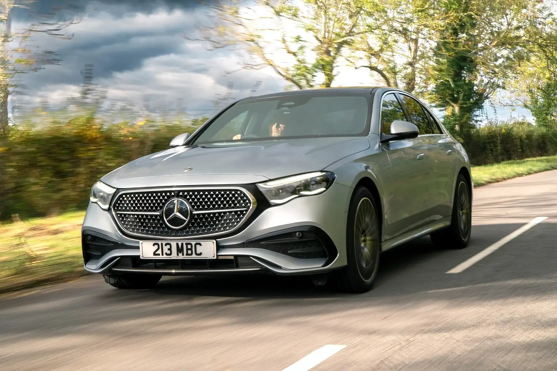 silver-Mercedes-Benz-E-Class-dynamic-front