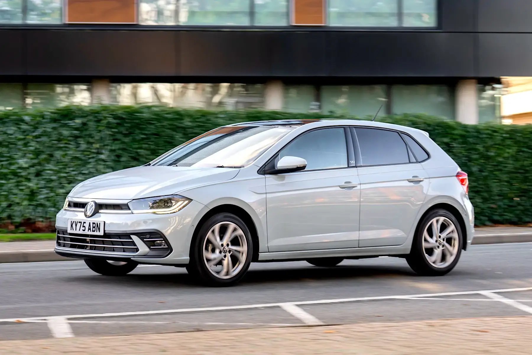 silver-Volkswagen-Polo-parked