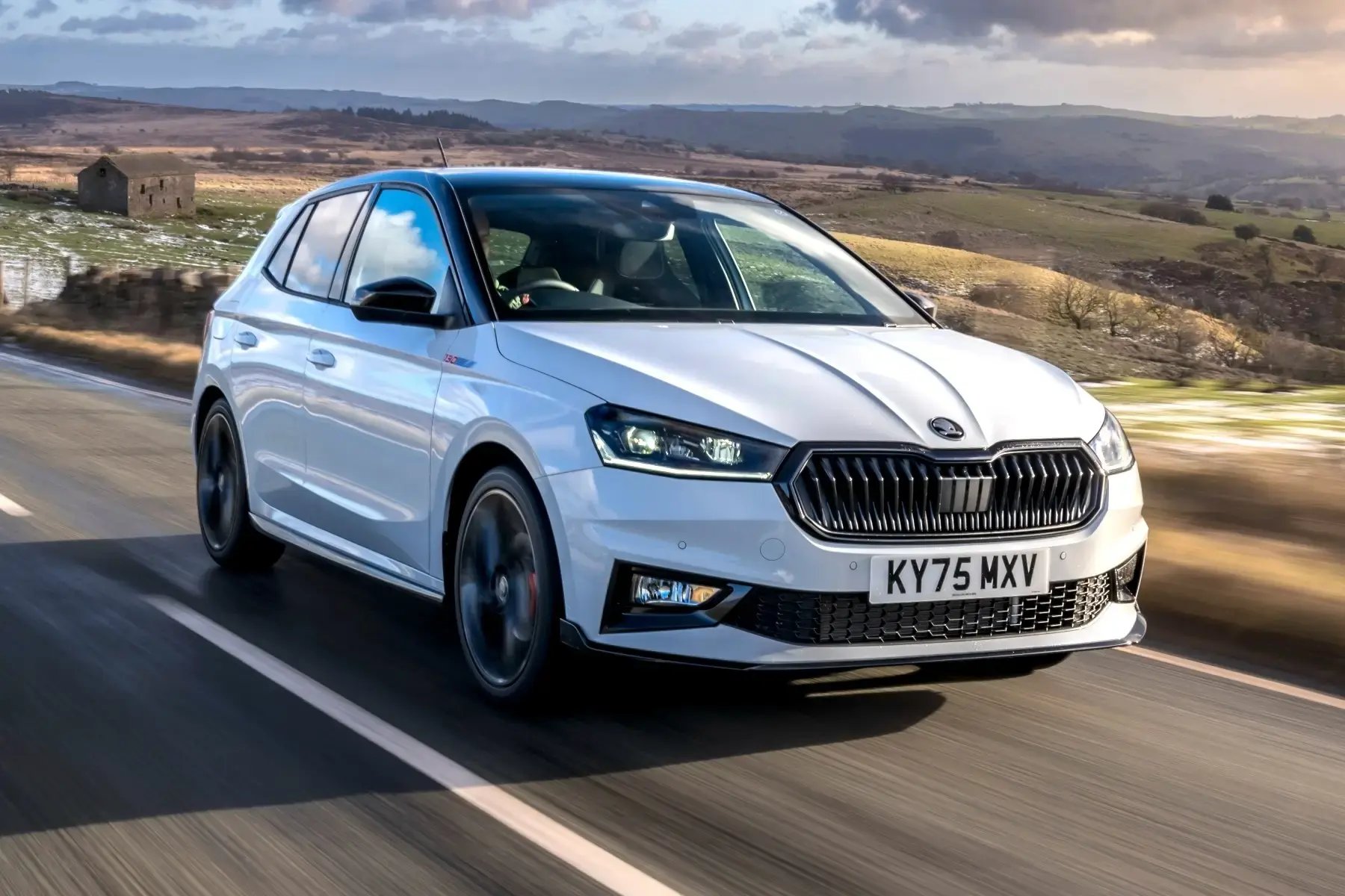 white-Skoda-Fabia-dynamic