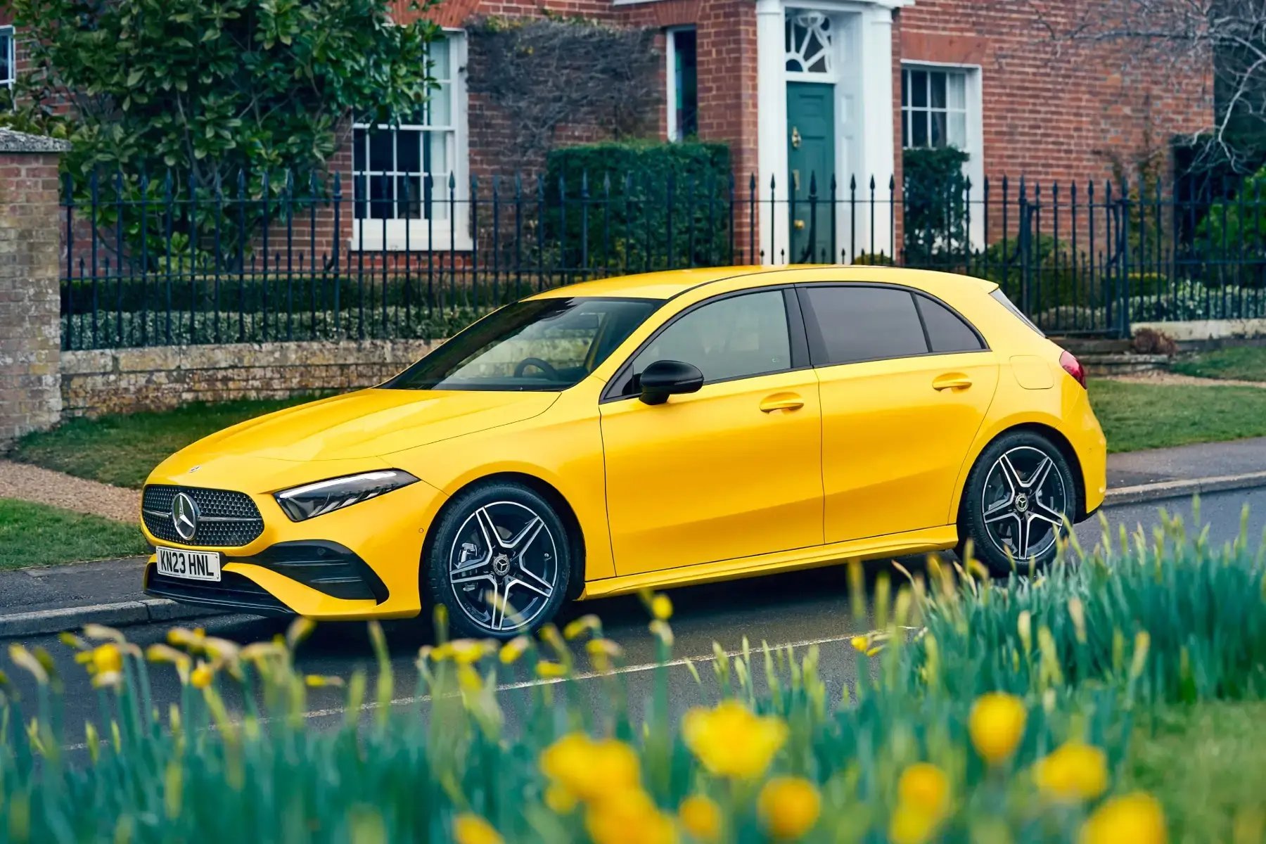 yellow-Mercedes-Benz-A-Class-parked-1