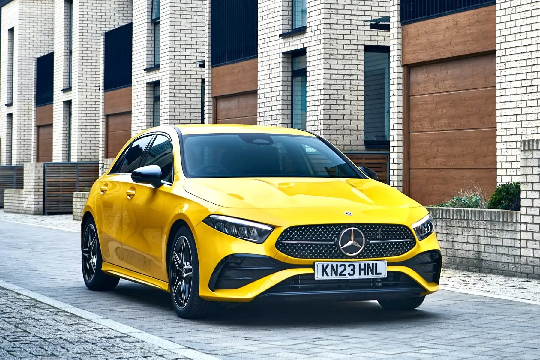 yellow-Mercedes-Benz-A-Class-parked